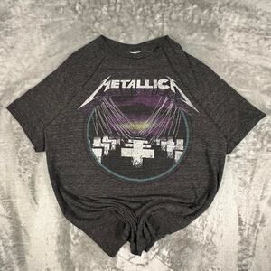 Metallica Master of Puppets Dark Grey Heavy Metal Music Graphic Band T-shirt L